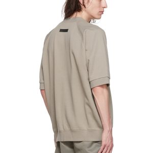 Essentials Taupe Short-Sleeve Cotton Sweatshirt
