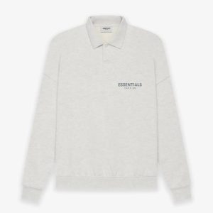 Fear of God Essentials Long Sleeve Grey Polo Sweatshirt