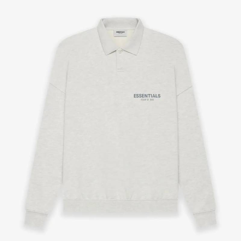 Fear of God Essentials Long Sleeve Grey Polo Sweatshirt